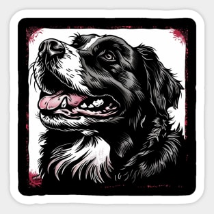 Retro Art Newfoundland dog Dog Lover Sticker